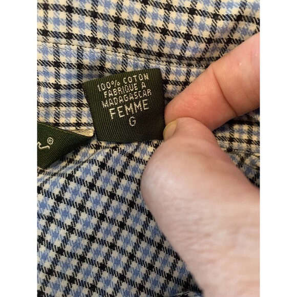 Eddie Bauer Long Sleeve Blue Flannel Plaid Collar Shirt Woman’s Size Large - Picture 3 of 5